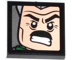 Tile 2 x 2 with J. Jonah Jameson on Screen Pattern 4 (Sticker) - Set 76005