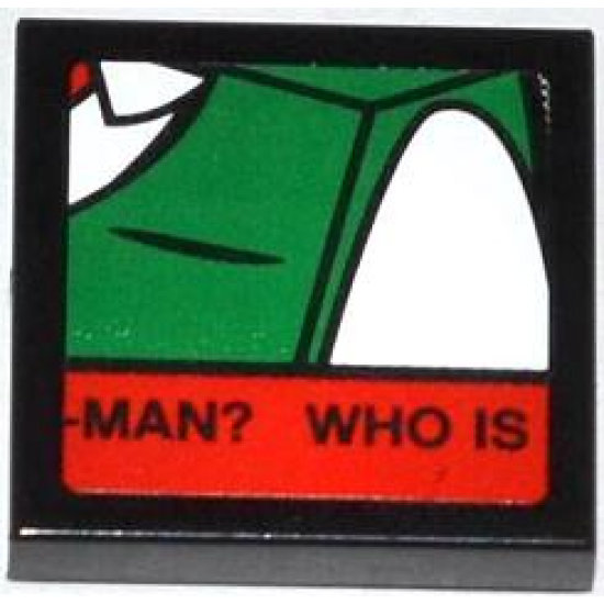 Tile 2 x 2 with J. Jonah Jameson on Screen and 'MAN? WHO IS' Pattern 7 (Sticker) - Set 76005