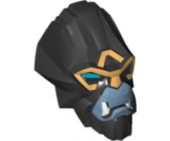 Large Figure Part Head Modified Chima Gorilla with Blue Eyes with Gold Outline Pattern