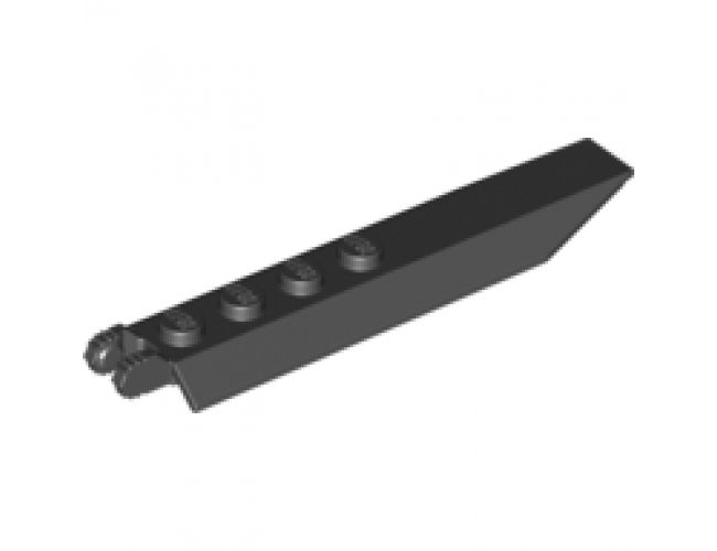 Hinge Plate 1 x 8 with Angled Side Extensions, Squared Plate Underside