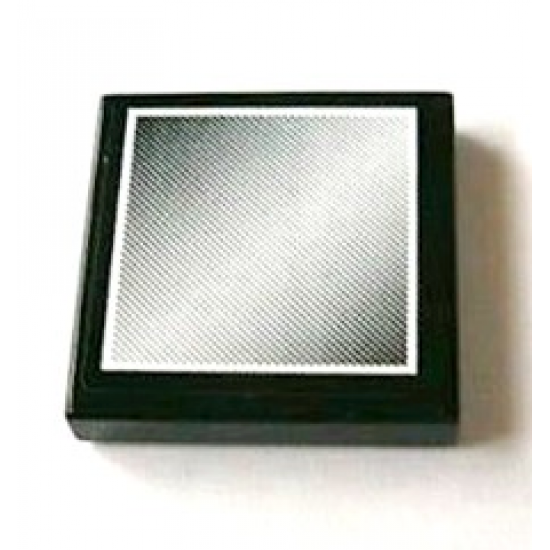 Tile 2 x 2 with Vehicle Mirror Squared Corners on Black and White Small Border Background Pattern (Sticker) - Set 8069