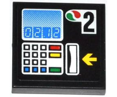 Tile 2 x 2 with '02.12', Buttons, Card Swipe, Yellow Arrow, Octan Logo and Number 2 Pattern (Sticker) - Set 4207