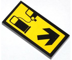 Tile 2 x 4 with Gas/Fuel Pump, Car and Black Arrow Pattern (Sticker) - Set 4207