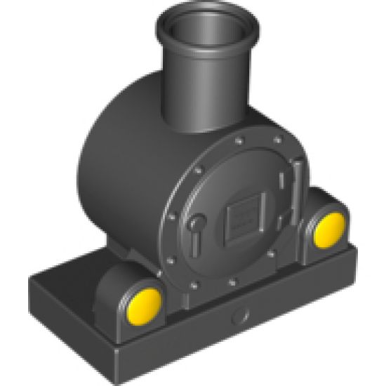 Duplo, Train Steam Engine Front with Yellow Lights Pattern