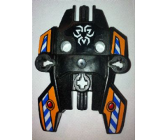 Hero Factory Shield, Type 1 with Rotor Inverted and Blue and White Danger Stripes on Orange Background Pattern (Stickers) - Set 7162