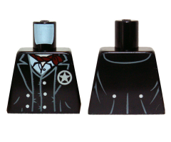Torso Jacket and Vest with Star Badge and Dark Red Scarf Pattern