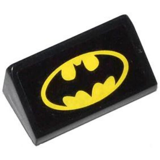 Slope 30 1 x 2 x 2/3 with Batman Logo Pattern (Sticker) - Set 76000