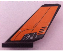 Tail Shuttle with 'HOT SURFACE' and Mechanical Rods on Orange Background Pattern on Both Sides (Stickers) - Set 8634