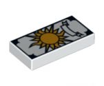 Tile 1 x 2 with Tarot Sun Card Pattern