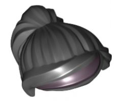 Minifigure, Hair Female Ponytail and Swept Sideways Fringe with Purple Highlights Pattern