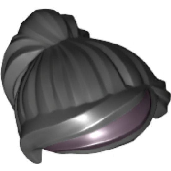 Minifigure, Hair Female Ponytail and Swept Sideways Fringe with Purple Highlights Pattern