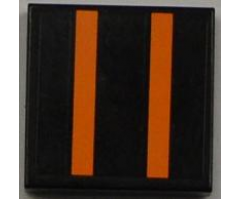 Tile 2 x 2 with Orange Stripes Pattern (Sticker) - Set 8186