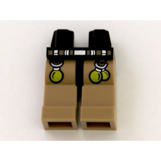 Hips and Dark Tan Legs with Dark Tan and Silver Belt and 3 Lime Balls Pattern