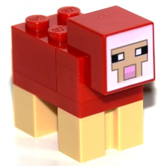 Minecraft Sheep, Red - Brick Built