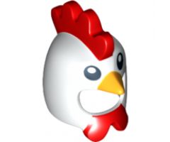Minifigure, Headgear Mask Chicken with Yellow Beak and Red Comb and Wattles Pattern