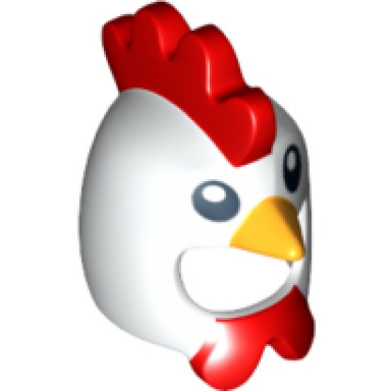 Minifigure, Headgear Mask Chicken with Yellow Beak and Red Comb and Wattles Pattern