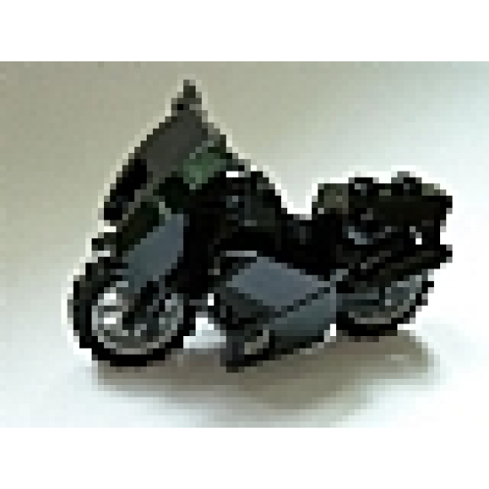Riding Cycle Motorcycle City with Black Chassis (Long Fairing Mounts) and Light Bluish Gray Wheels