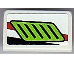 Slope 30 1 x 2 x 2/3 with Lime Air Intake Pattern Model Right (Sticker) - Set 8899