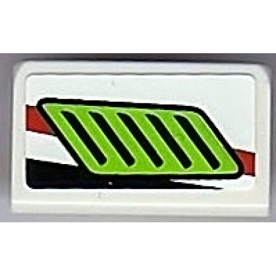 Slope 30 1 x 2 x 2/3 with Lime Air Intake Pattern Model Right (Sticker) - Set 8899