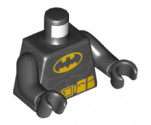 Torso Batman Logo in Yellow Oval with Muscles and Yellow Belt with Pockets Pattern / Black Arms / Black Hands