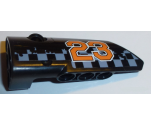 Technic, Panel Fairing # 3 Small Smooth Long, Side A with Orange '23' and White Checkered Pattern (Sticker) - Set 42002