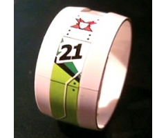 Cylinder 4 x 4 x 1 2/3 with Pin Holes and Center Bar with Black Number 21 Pattern Model Right (Sticker) - Set 8899