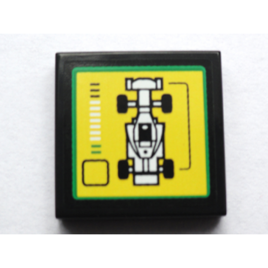 Tile 2 x 2 with F1 Race Car and Bar Gauge Pattern (Sticker) - Set 75913