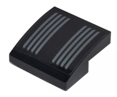 Slope, Curved 2 x 2 with Dark Bluish Gray Vents Facing Left Pattern (Sticker) - Set 70911