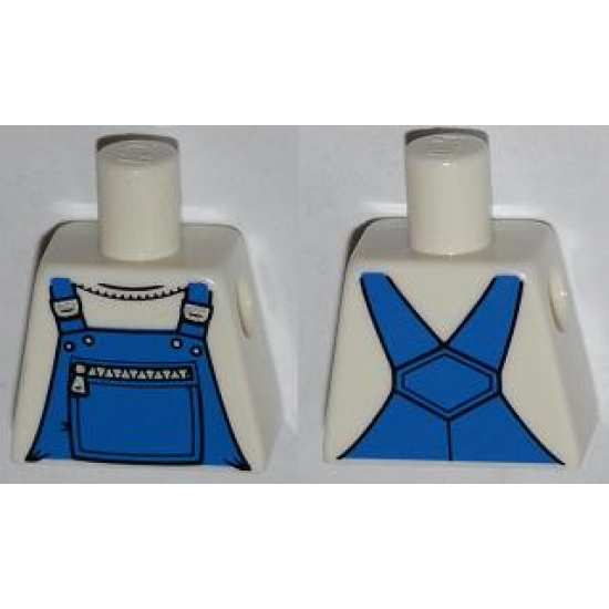 Torso Overalls Blue with Zippered Front Pocket Pattern