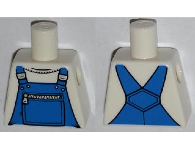 Torso Overalls Blue with Zippered Front Pocket Pattern