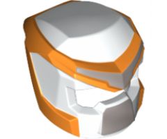 Minifigure, Headgear Helmet Space with Open Visor Small and Orange and Silver Markings Pattern