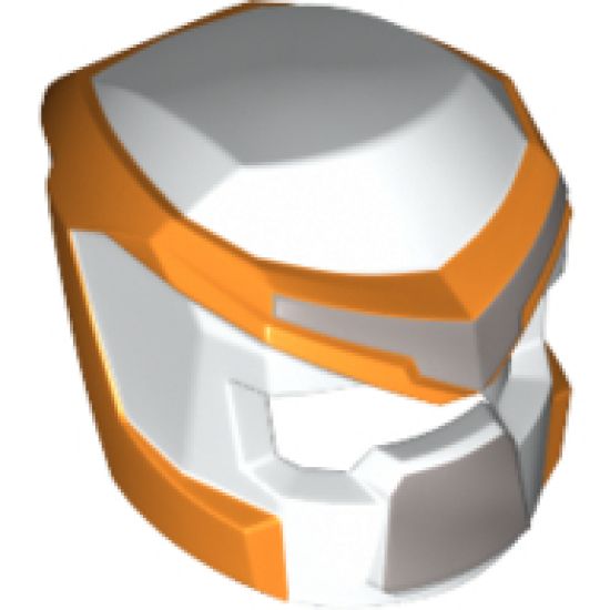 Minifigure, Headgear Helmet Space with Open Visor Small and Orange and Silver Markings Pattern