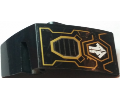 Technic, Panel Car Mudguard Left with White Arrow, Vent Grille and Tubing on Gold Outline Pattern (Sticker) - Set 70723