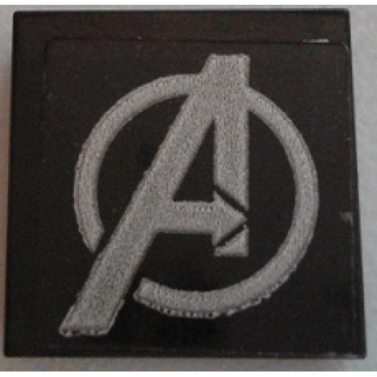 Tile 2 x 2 with Silver Avengers Logo Pattern (Sticker) - Set 76030