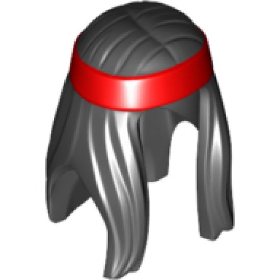 Minifigure, Hair Long with Red Headband Pattern