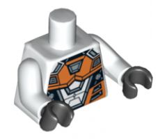 Torso Space with Orange and Silver Battle Mech Pattern / White Arms / Black Hands
