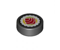 Tile, Round 1 x 1 with Sushi Tuna Maki Roll Pattern