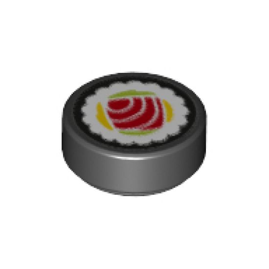 Tile, Round 1 x 1 with Sushi Tuna Maki Roll Pattern