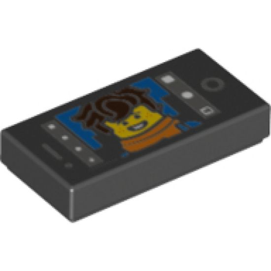 Tile 1 x 2 with Cell Phone / Smartphone Screen and Jay Walker Selfie Pattern