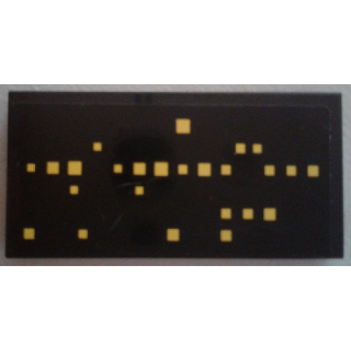 Tile 2 x 4 with Yellow Squares (Windows) Pattern 1 (Sticker) - Set 9515
