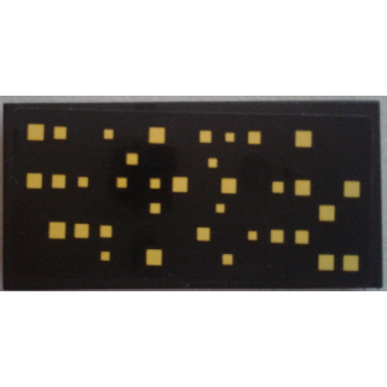 Tile 2 x 4 with Yellow Squares (Windows) Pattern 2 (Sticker) - Set 9515