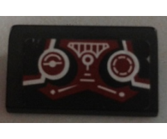 Slope 30 1 x 2 x 2/3 with 2 Dark Red and White Gauges and Control Stick Pattern (Sticker) - Set 70164