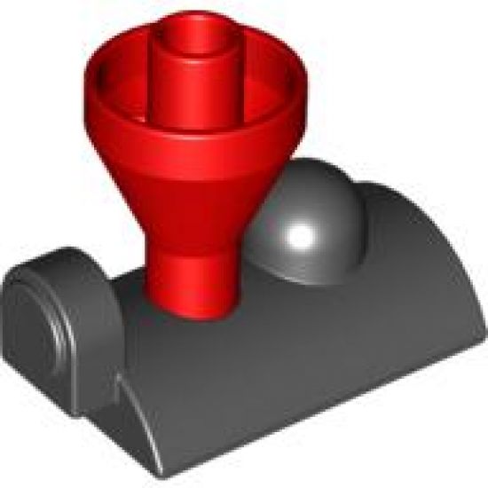 Duplo, Train Steam Engine Funnel Top, Red Top