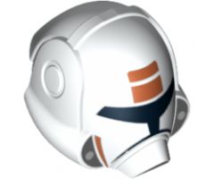 Minifigure, Headgear Helmet SW Republic Trooper with Orange Pattern