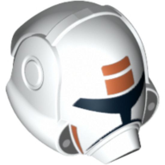 Minifigure, Headgear Helmet SW Republic Trooper with Orange Pattern