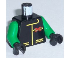 Torso Extreme Team Jacket with Red X Logo on Back Pattern / Green Arms / Black Hands