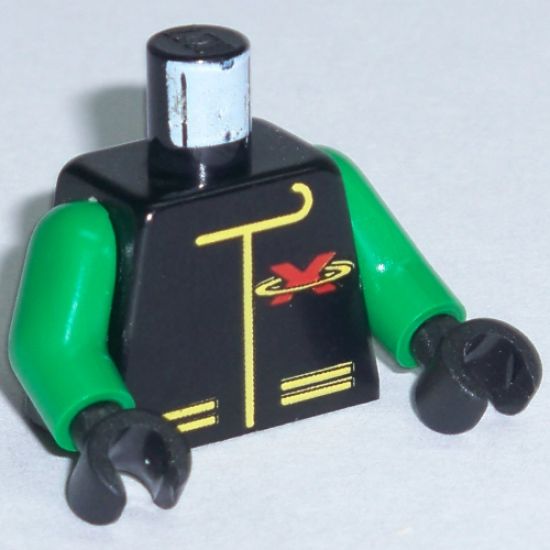 Torso Extreme Team Jacket with Red X Logo on Back Pattern / Green Arms / Black Hands