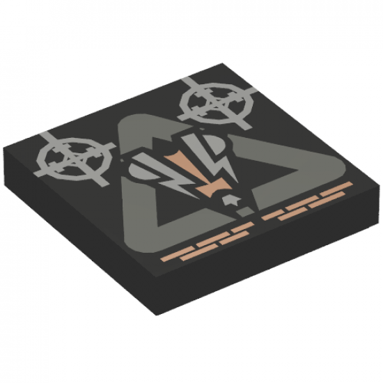 Tile 2 x 2 with Insectoid Logo in Triangle Pattern