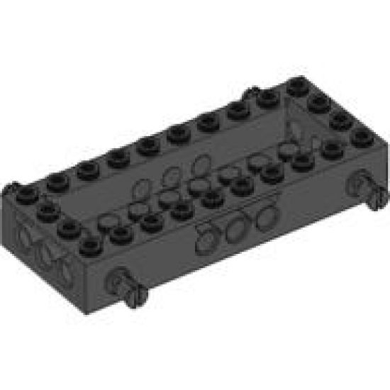 Vehicle, Base 4 x 10 x 1 1/3 with 8 x 2 Recessed Center, 4 Pins, Technic Holes