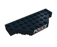 Brick, Modified 4 x 10 with Cut Corners and White 'POLICE' Red Line Pattern